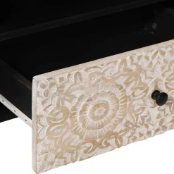 vidaXL TV-kast Wit 80 x 33,5 x 46 cm Massief Mango Hout