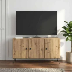 vidaXL TV-kast 99 x 34,5 x 50 cm Artisanaal eiken Bewerkt hout