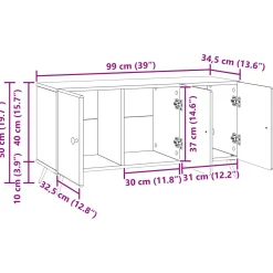 vidaXL TV-kast 99 x 34,5 x 50 cm Artisanaal eiken Bewerkt hout