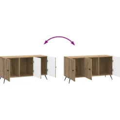 vidaXL TV-kast 99 x 34,5 x 50 cm Artisanaal eiken Bewerkt hout