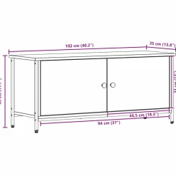 vidaXL TV-kast 100 x 35 x 45 cm Artisan Eiken Bewerkt hout