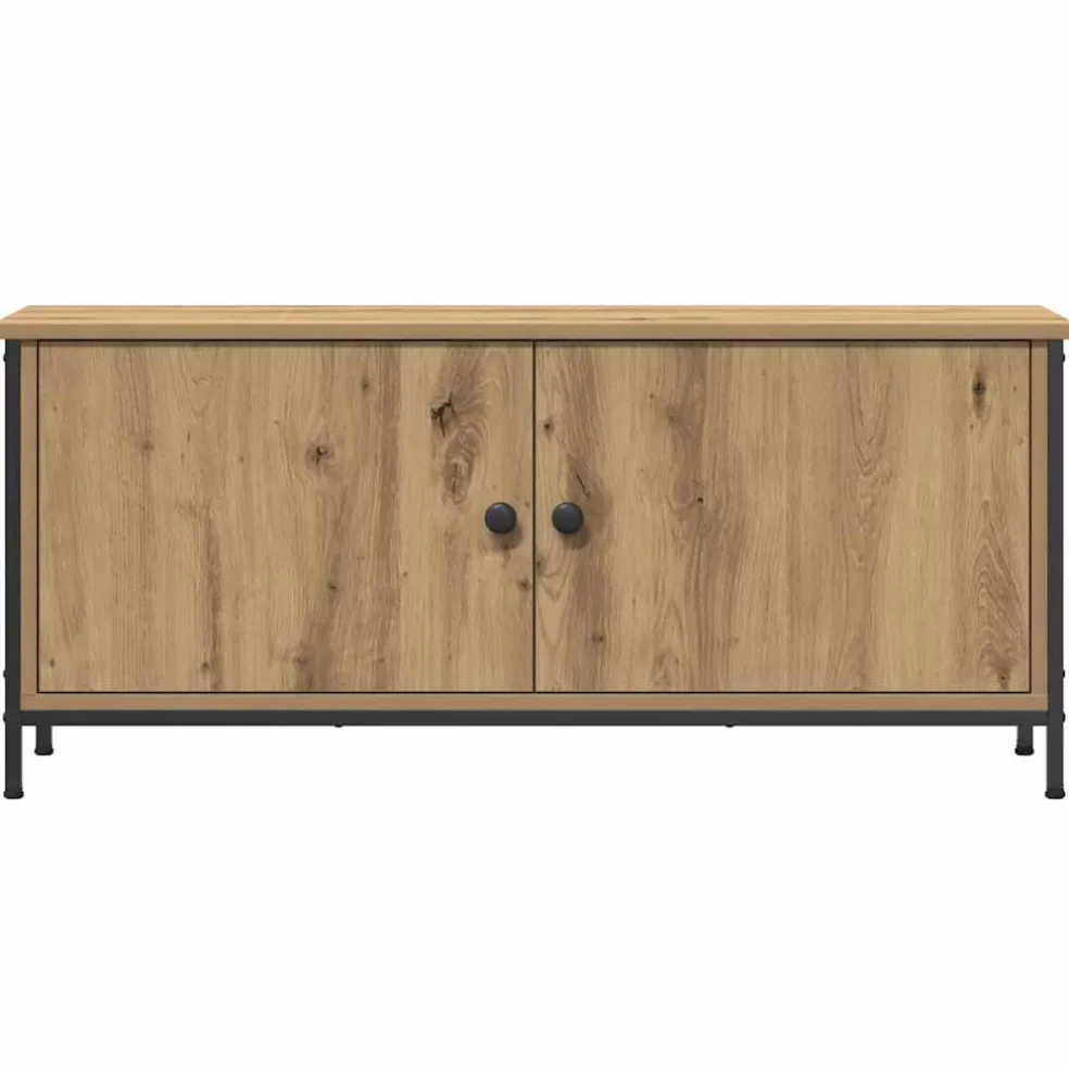 vidaXL TV-kast 100 x 35 x 45 cm Artisan Eiken Bewerkt hout