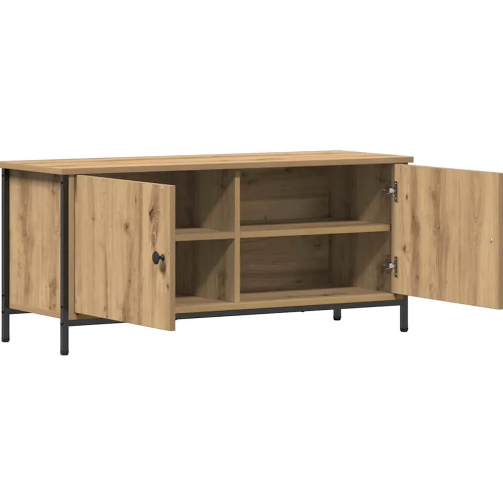 vidaXL TV-kast 100 x 35 x 45 cm Artisan Eiken Bewerkt hout