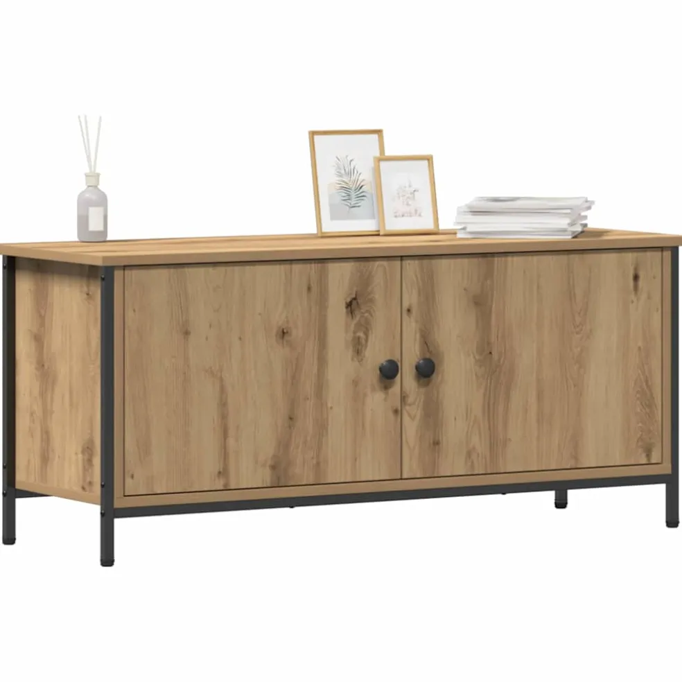 vidaXL TV-kast 100 x 35 x 45 cm Artisan Eiken Bewerkt hout