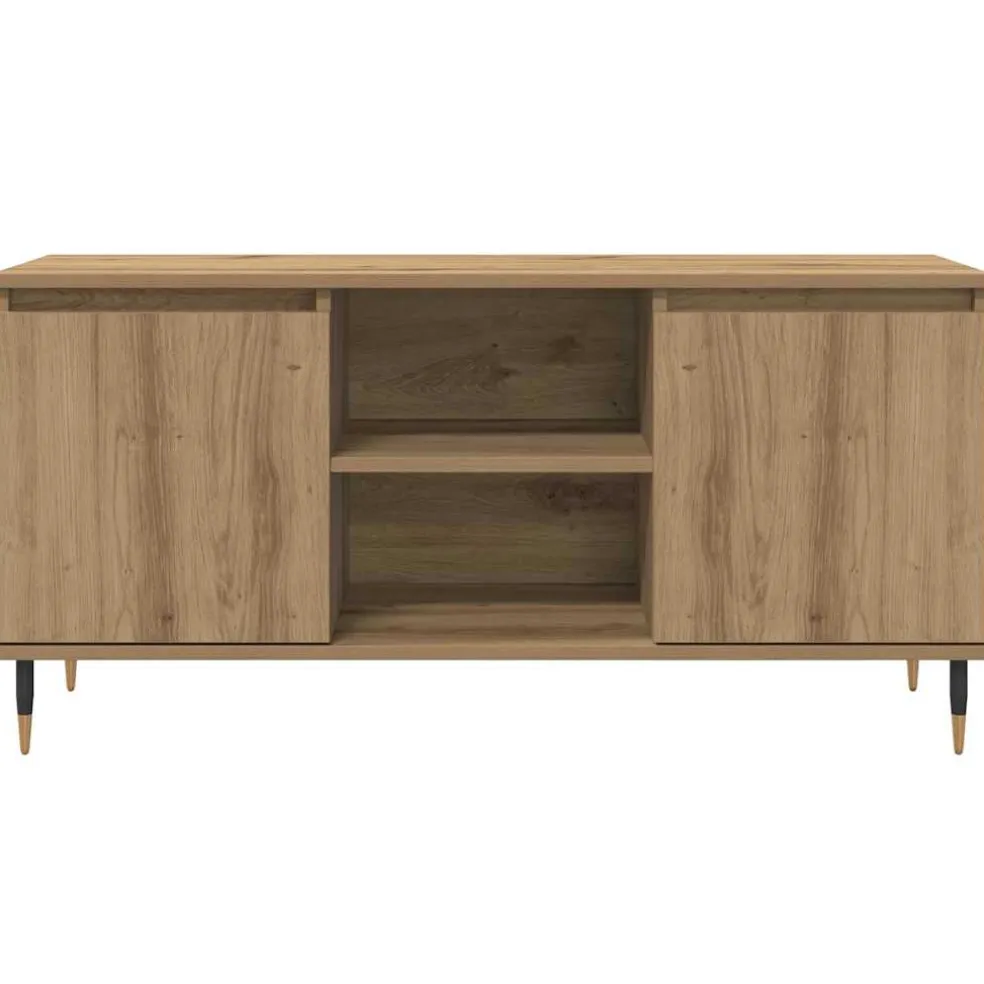 vidaXL TV-kast 104 x 35 x 50 cm Artisan Eiken Bewerkt hout