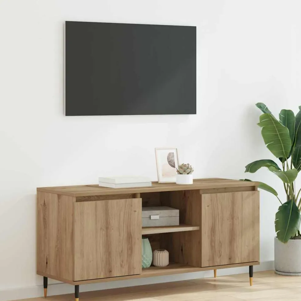 vidaXL TV-kast 104 x 35 x 50 cm Artisan Eiken Bewerkt hout