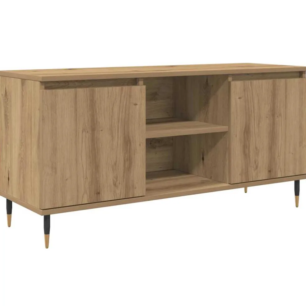 vidaXL TV-kast 104 x 35 x 50 cm Artisan Eiken Bewerkt hout
