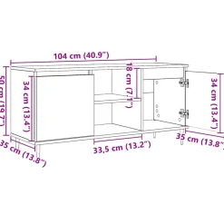 vidaXL TV-kast 104 x 35 x 50 cm Artisan Eiken Bewerkt hout