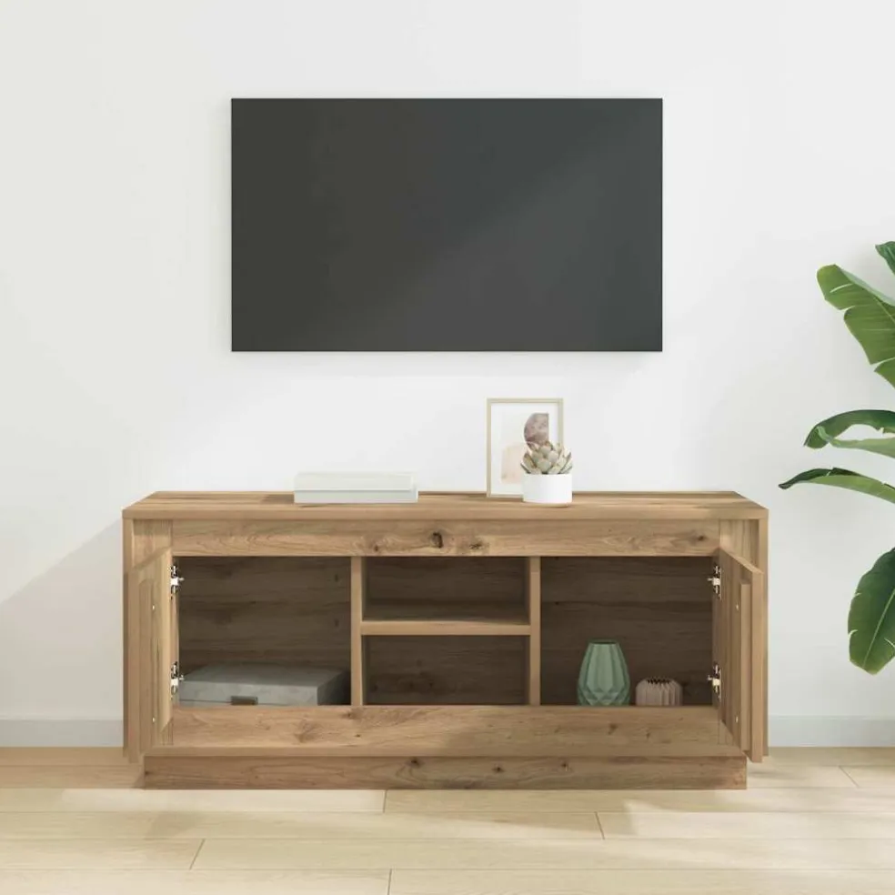 vidaXL TV-kast 102 x 35 x 45 cm Artisan Eiken Bewerkt hout