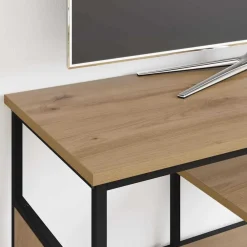 vidaXL TV-kast 100 x 35 x 45 cm Artisan Eiken Gemonteerd hout en ijzer