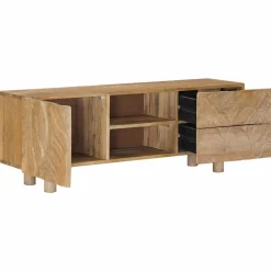 vidaXL TV-kast 110 x 30 x 40 cm Massief Mango Hout en Geengineerd Hout