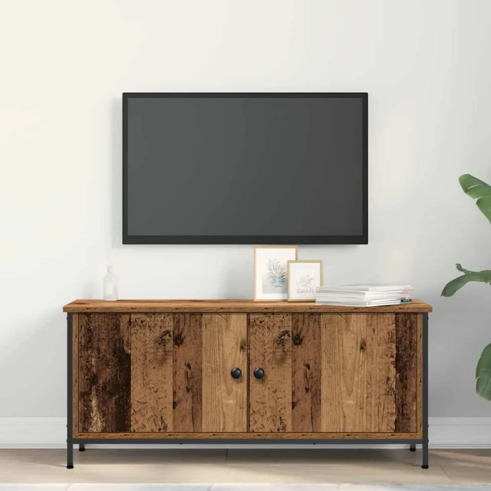 vidaXL TV-kast 100 x 35 x 45 cm Oud Hout Bewerkt hout