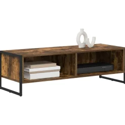 vidaXL TV-kast 100 x 36.5 x 30.5 cm Rook Eik Bewerkt hout