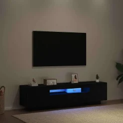 vidaXL TV-kast 160 x 35 x 40 cm Zwart Bewerkt hout