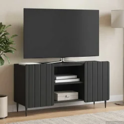 vidaXL TV-kast 102 x 34,5 x 52 cm Zwart Bewerkt hout