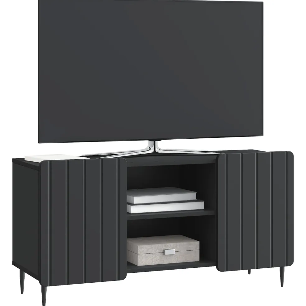 vidaXL TV-kast 102 x 34,5 x 52 cm Zwart Bewerkt hout