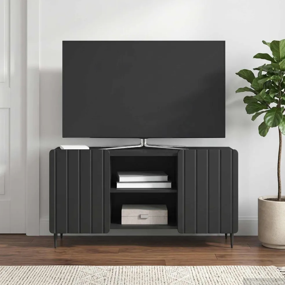 vidaXL TV-kast 102 x 34,5 x 52 cm Zwart Bewerkt hout