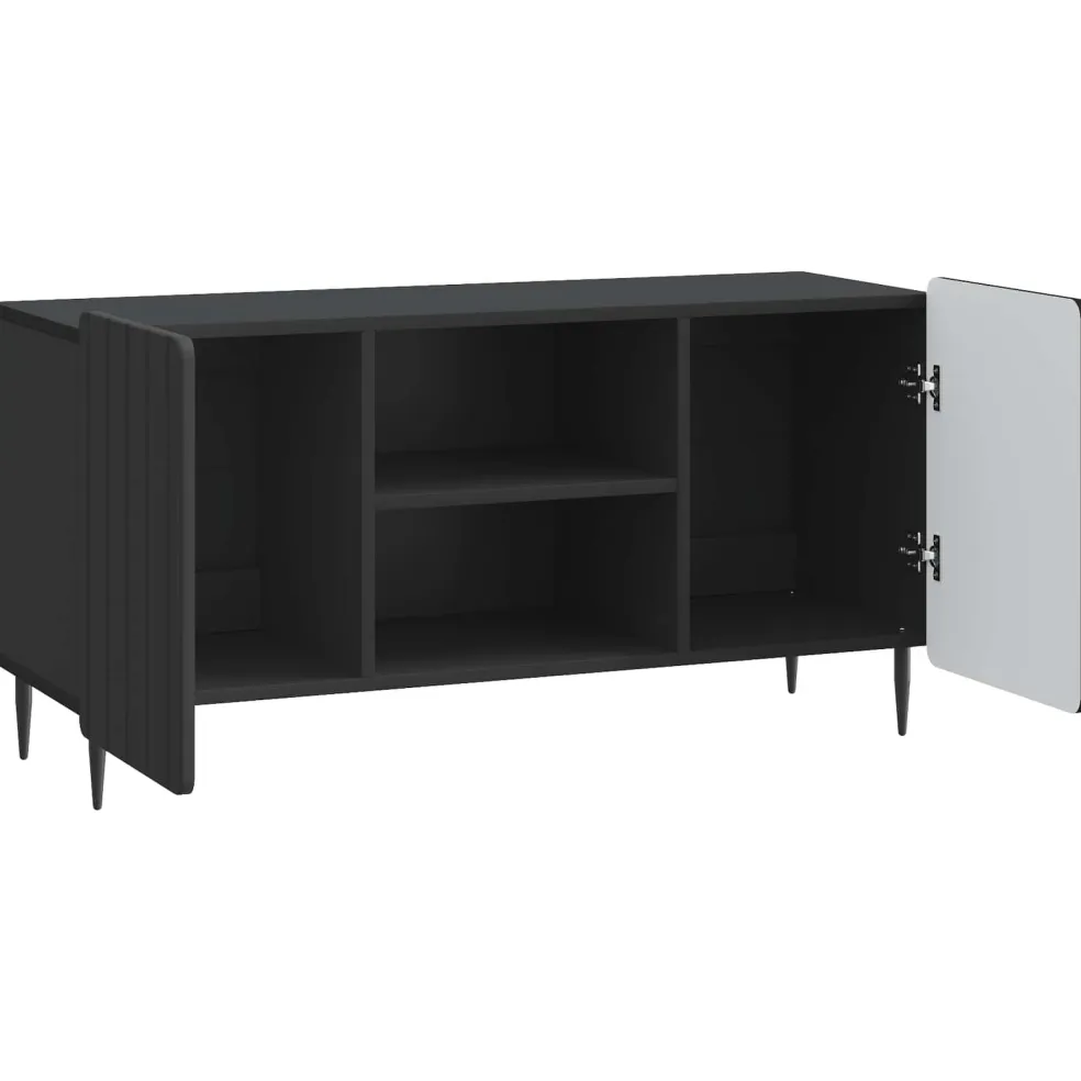 vidaXL TV-kast 102 x 34,5 x 52 cm Zwart Bewerkt hout