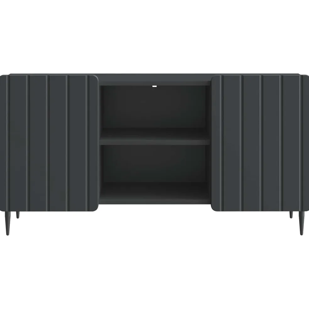 vidaXL TV-kast 102 x 34,5 x 52 cm Zwart Bewerkt hout
