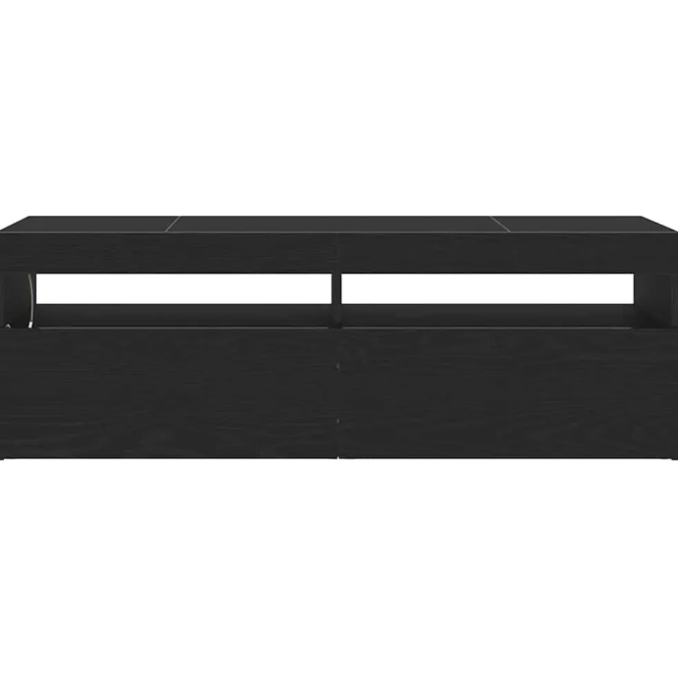 vidaXL TV-kast 120 x 35 x 40 cm Zwart Eiken Bewerkt hout