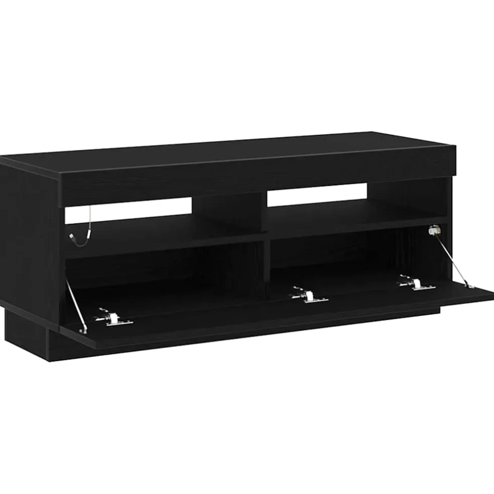 vidaXL TV-kast 100 x 35 x 40 cm Zwart Eiken Bewerkt hout