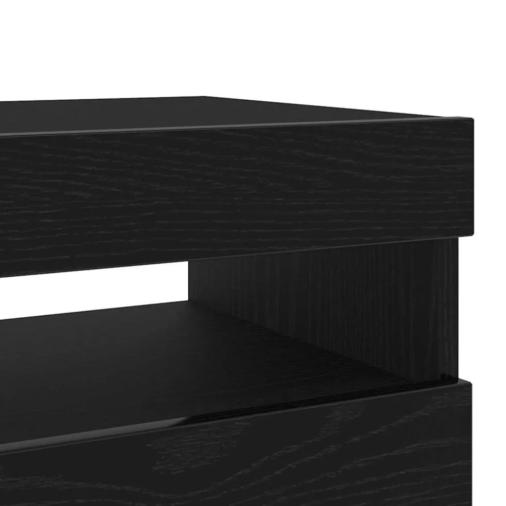 vidaXL TV-kast 100 x 35 x 40 cm Zwart Eiken Bewerkt hout