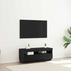 vidaXL TV-kast 100 x 35 x 40 cm Zwart Eiken Bewerkt hout