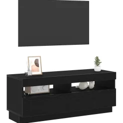 vidaXL TV-kast 100 x 35 x 40 cm Zwart Eiken Bewerkt hout