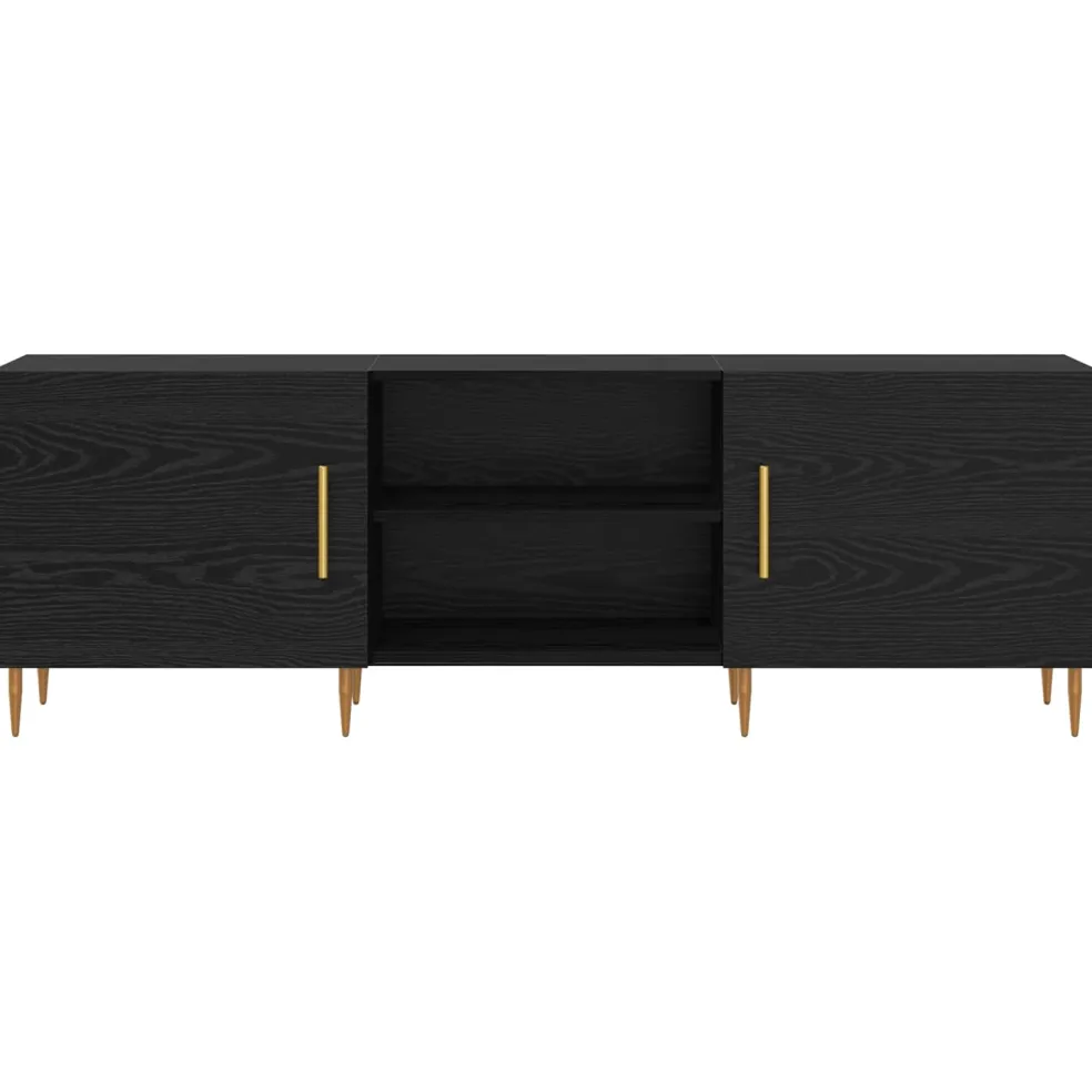 vidaXL TV-kast 150 x 30 x 50 cm Zwart eiken Bewerkt hout