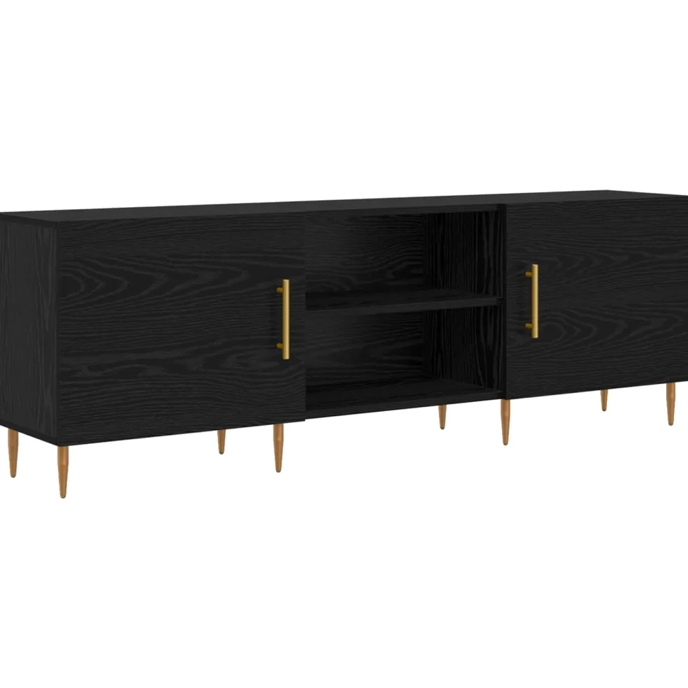 vidaXL TV-kast 150 x 30 x 50 cm Zwart eiken Bewerkt hout