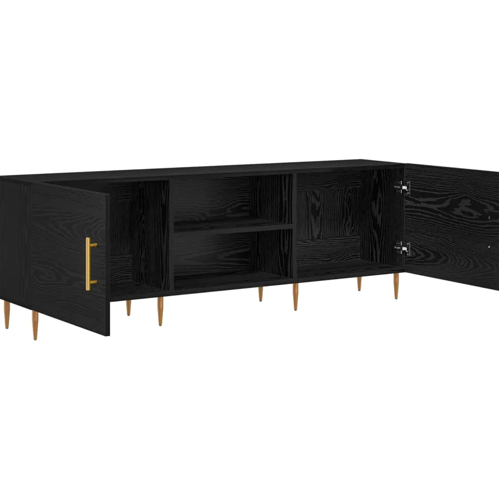vidaXL TV-kast 150 x 30 x 50 cm Zwart eiken Bewerkt hout