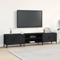 vidaXL TV-kast 180 x 31,5 x 40 cm Zwart Eiken Bewerkt hout