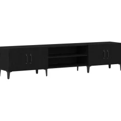 vidaXL TV-kast 180 x 31,5 x 40 cm Zwart Eiken Bewerkt hout