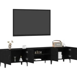 vidaXL TV-kast 180 x 31,5 x 40 cm Zwart Eiken Bewerkt hout