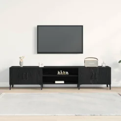 vidaXL TV-kast 180 x 31,5 x 40 cm Zwart Eiken Bewerkt hout
