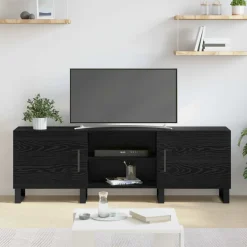 vidaXL TV-kast 150 x 30 x 50 cm Zwart Eiken Bewerkt hout