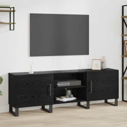 vidaXL TV-kast 150 x 30 x 50 cm Zwart Eiken Bewerkt hout
