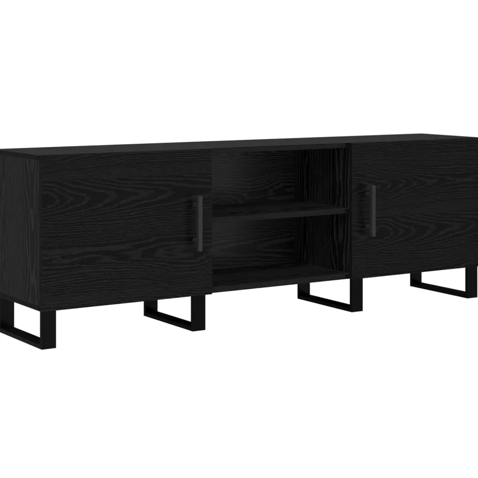 vidaXL TV-kast 150 x 30 x 50 cm Zwart Eiken Bewerkt hout