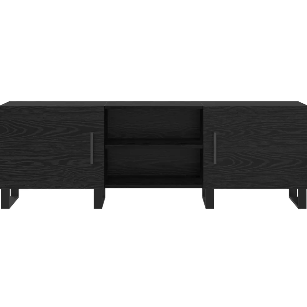 vidaXL TV-kast 150 x 30 x 50 cm Zwart Eiken Bewerkt hout