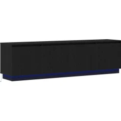 vidaXL TV-kast 180 x 38 x 49 cm Zwart Eiken Bewerkt hout
