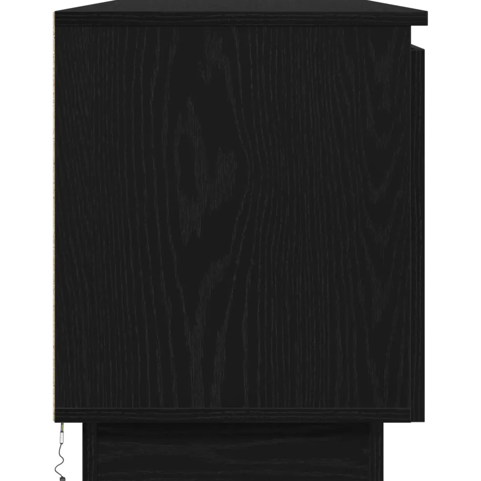 vidaXL TV-kast 180 x 38 x 49 cm Zwart Eiken Bewerkt hout
