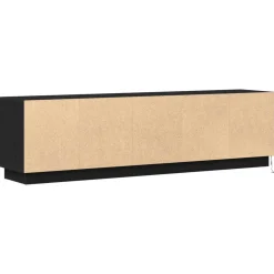 vidaXL TV-kast 180 x 38 x 49 cm Zwart Eiken Bewerkt hout
