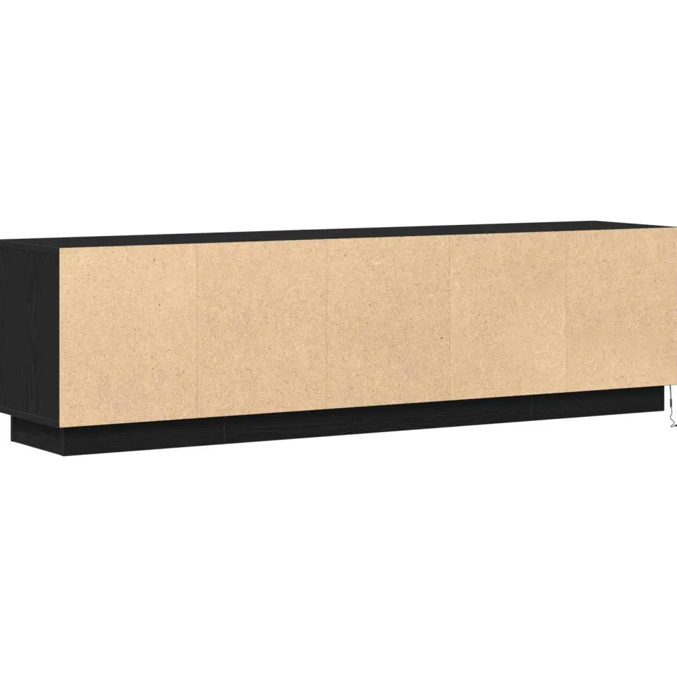 vidaXL TV-kast 180 x 38 x 49 cm Zwart Eiken Bewerkt hout