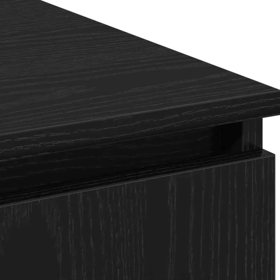 vidaXL TV-kast 180 x 38 x 49 cm Zwart Eiken Bewerkt hout