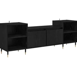 vidaXL TV-kast 160 x 35 x 55 cm Zwart Eiken Bewerkt hout