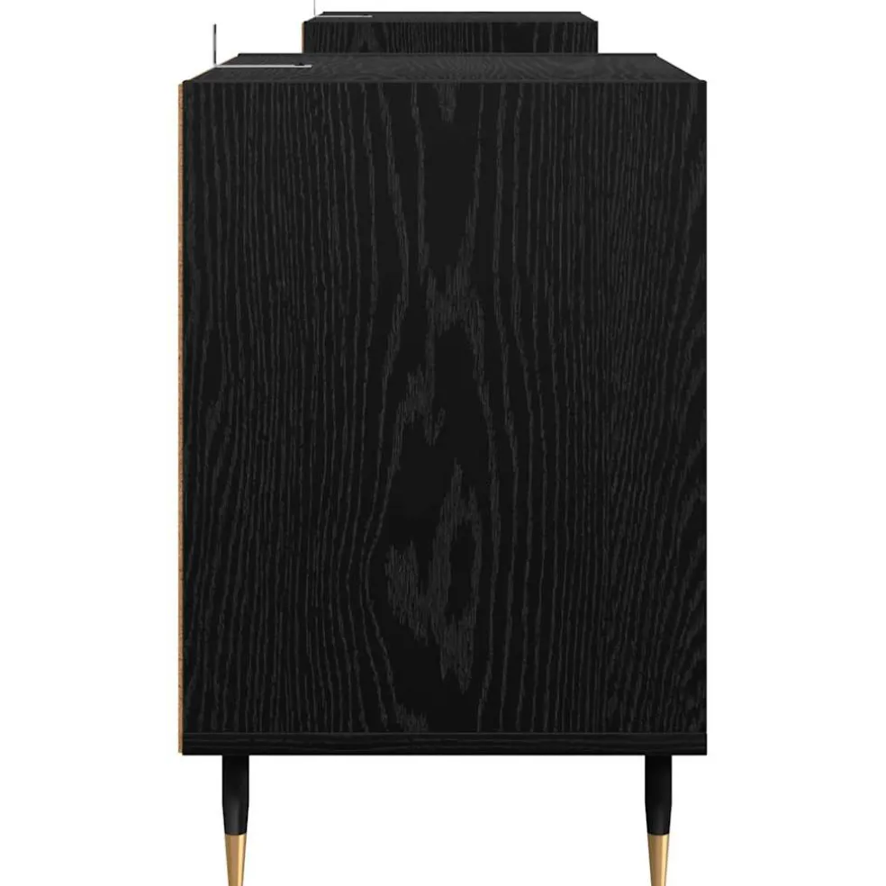 vidaXL TV-kast 160 x 35 x 55 cm Zwart Eiken Bewerkt hout