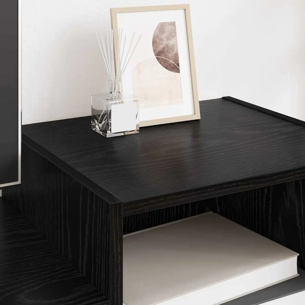 vidaXL TV-kast 160 x 35 x 55 cm Zwart Eiken Bewerkt hout