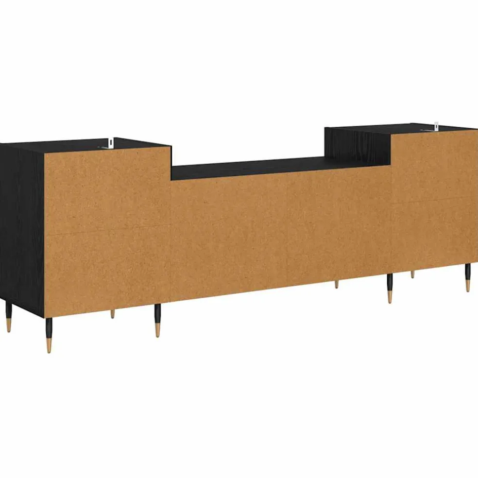 vidaXL TV-kast 160 x 35 x 55 cm Zwart Eiken Bewerkt hout