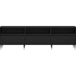 vidaXL TV-kast 150 x 30 x 44,5 cm Zwart Eiken Bewerkt hout