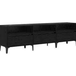 vidaXL TV-kast Zwart Eiken 150 x 30 x 45 cm Gemonteerd hout en ijzer